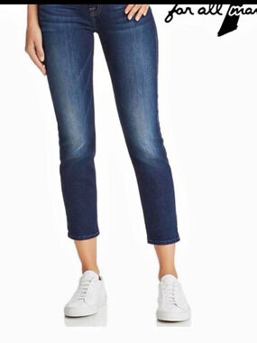 for all mankind Kimmie Crop Cropped Jeans Blue Waist 27
